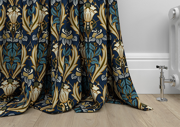 Acanthus, Navy - Made to Measure Curtains - Image 6
